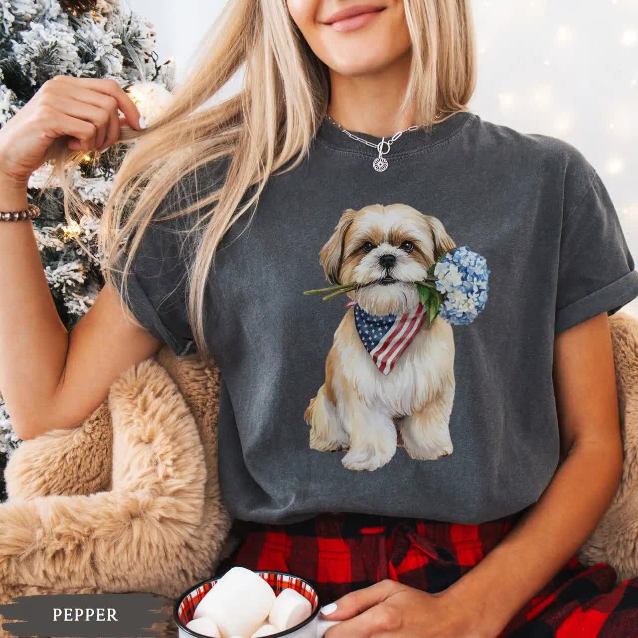 Patriotic Shih Tzu 4th of July Shirt, Comfort Colors Independence